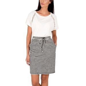 ASOS stretch knit charcoal grey & black striped pull on pencil skirt NWT Sz XS